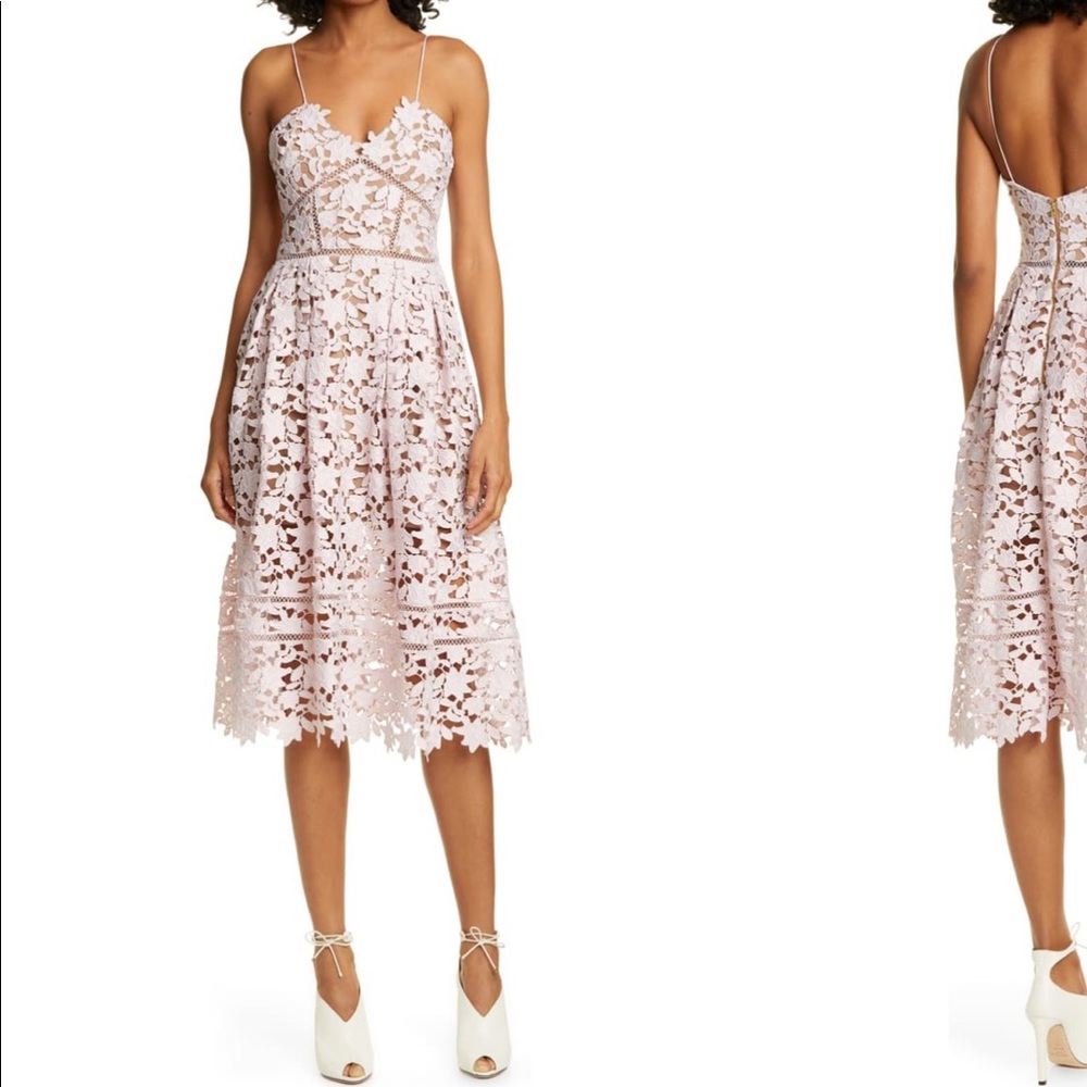 Self-portrait pink lace dress